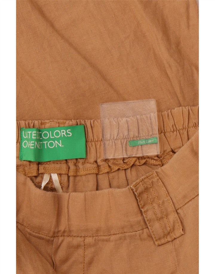 Pantaloncini chino da donna BENETTON W30 lino marrone medio