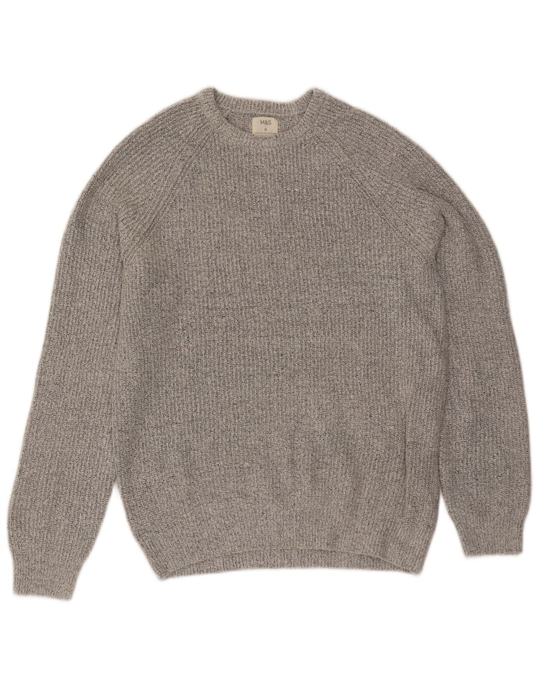 Maglione maglione girocollo da uomo Marks & Spencer grigio medio in poliammide
