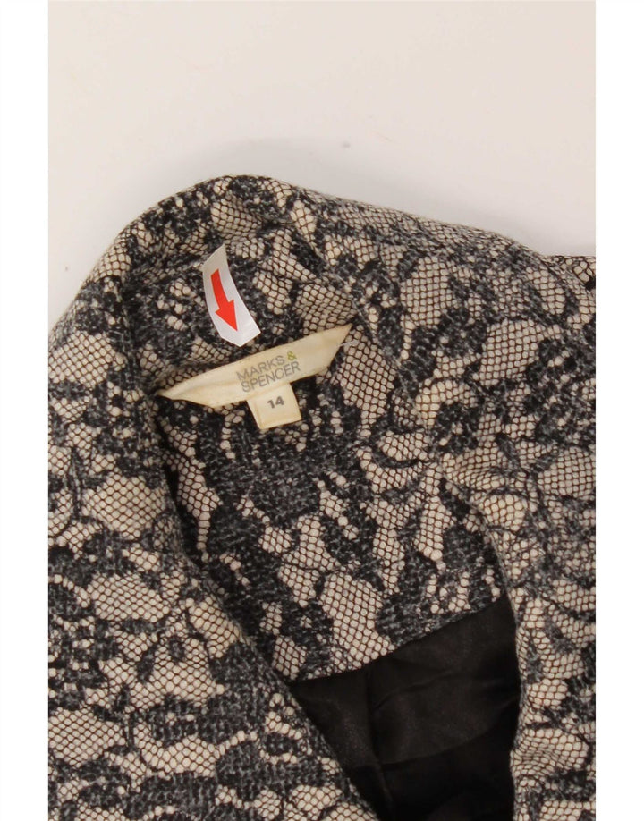 Giacca blazer da donna Marks & Spencer UK 14 Grigio medio floreale