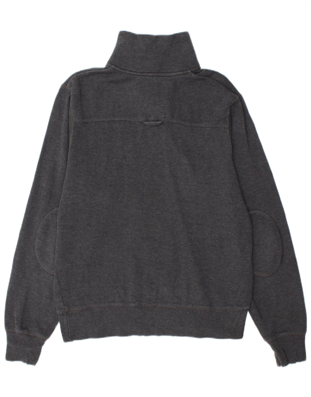 GANT Maglione da uomo con zip e collo piccolo in cotone grigio