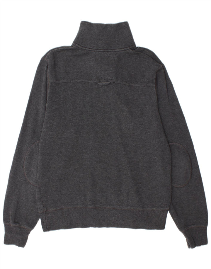 GANT Maglione da uomo con zip e collo piccolo in cotone grigio