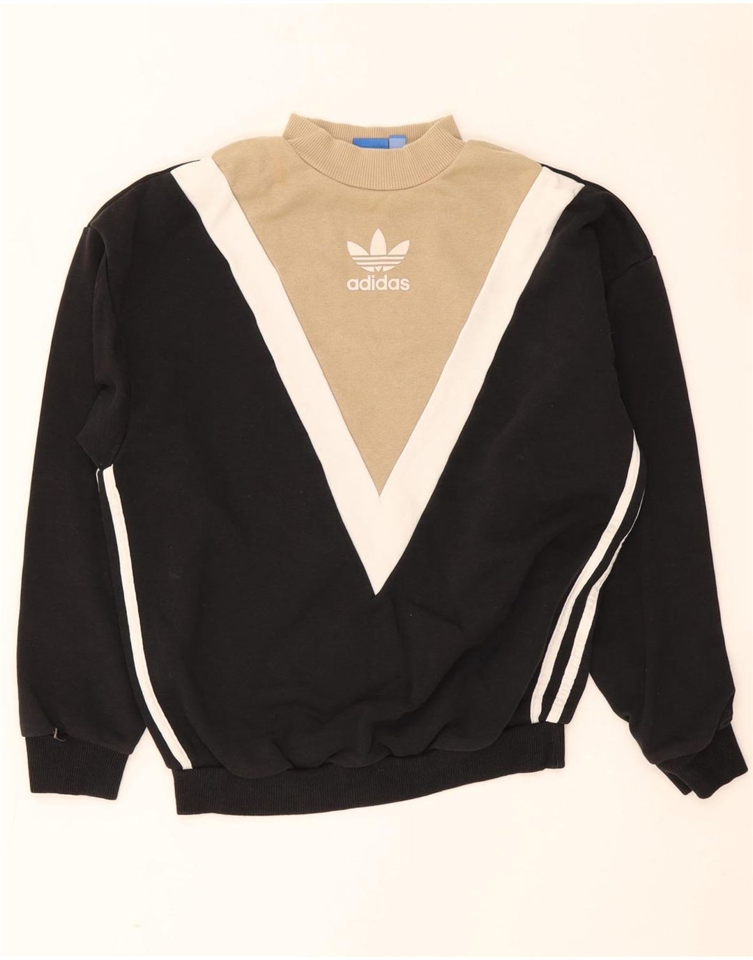 Felpa grafica da donna Adidas Jumper UK 8 Small Black Colourblock