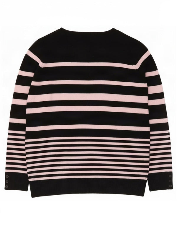 Maglione da donna Marks & Spencer con scollo a V UK 16 grandi righe nere