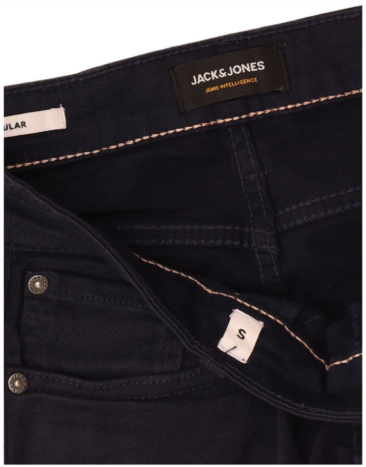 Pantaloncini di jeans regolari da uomo Jack & Jones piccoli W29 cotone blu navy