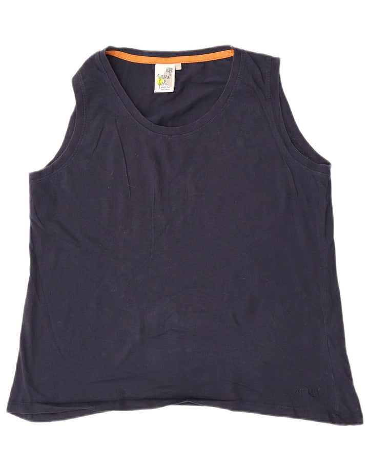 Canotta da donna Weird Fish UK 16 grande cotone blu navy