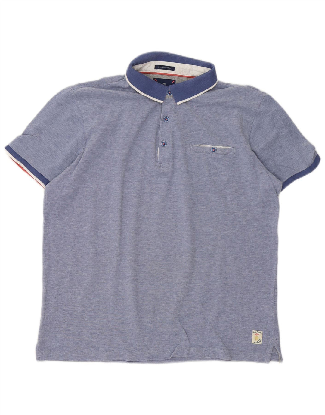 Polo da uomo Pierre Cardin grande in cotone blu