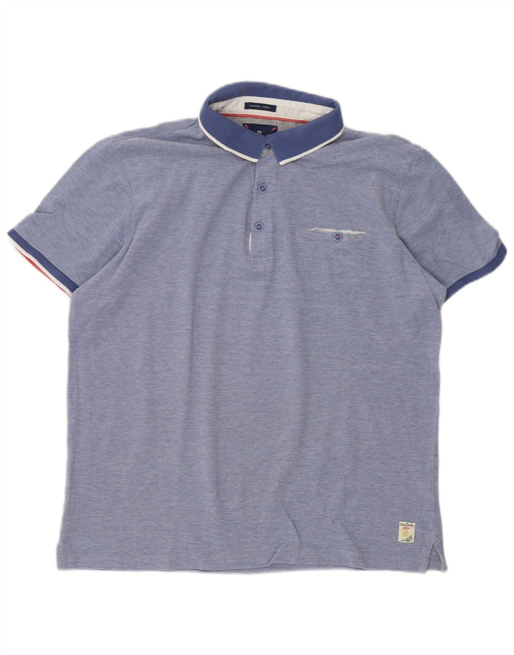 Polo da uomo Pierre Cardin grande in cotone blu