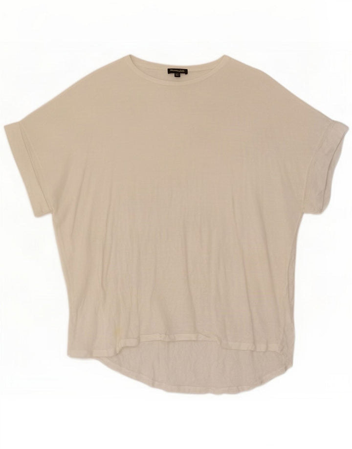 Massimo Dutti T-shirt da donna UK 14 Medium White