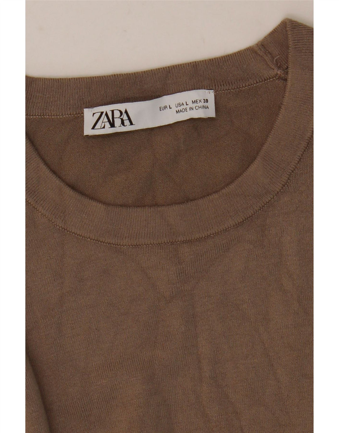 Maglione Girocollo Da Donna ZARA UK 14 Large Marrone