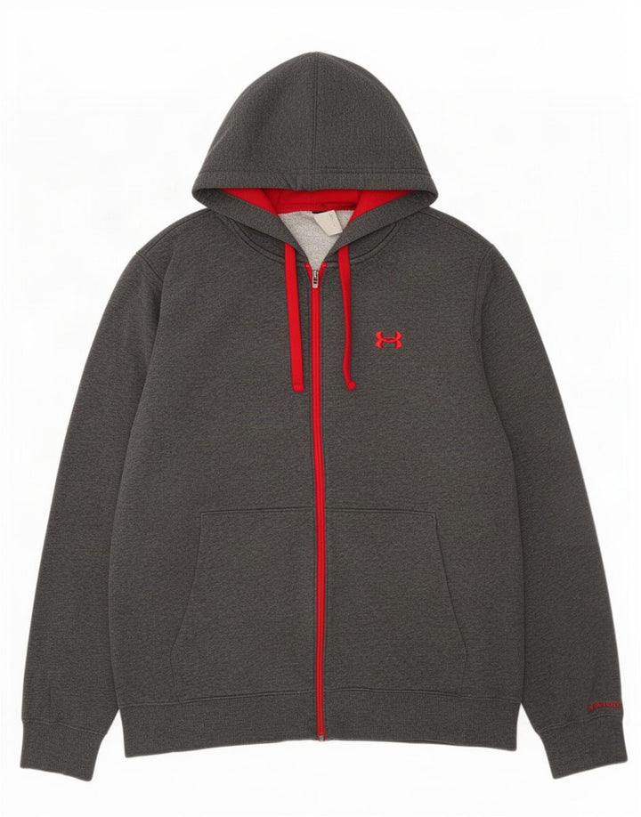 Felpa con cappuccio e zip da uomo Under Armour XL grigia