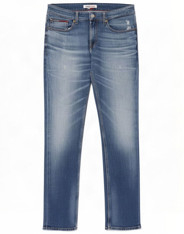 Tommy Hilfiger Uomo Scanton Jeans slim effetto consumato W32 L32 Blu Cotone