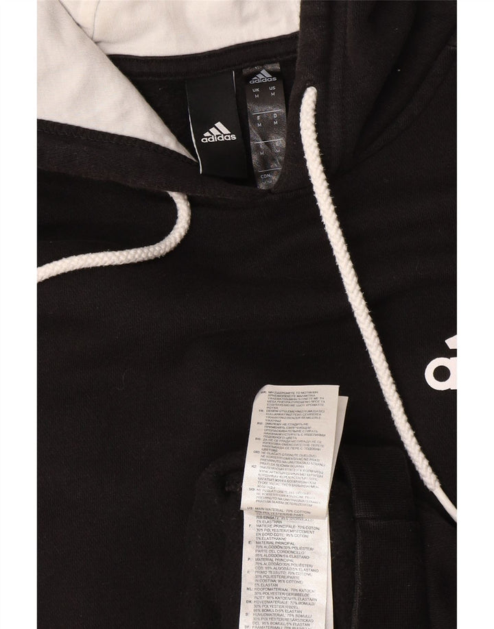 Felpa con cappuccio da uomo Adidas media in cotone nero