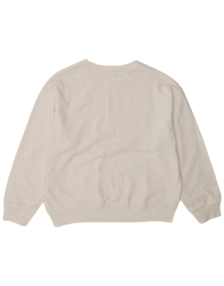 Levi's Donna Felpa oversize con grafica Maglione UK 14 Cotone bianco medio