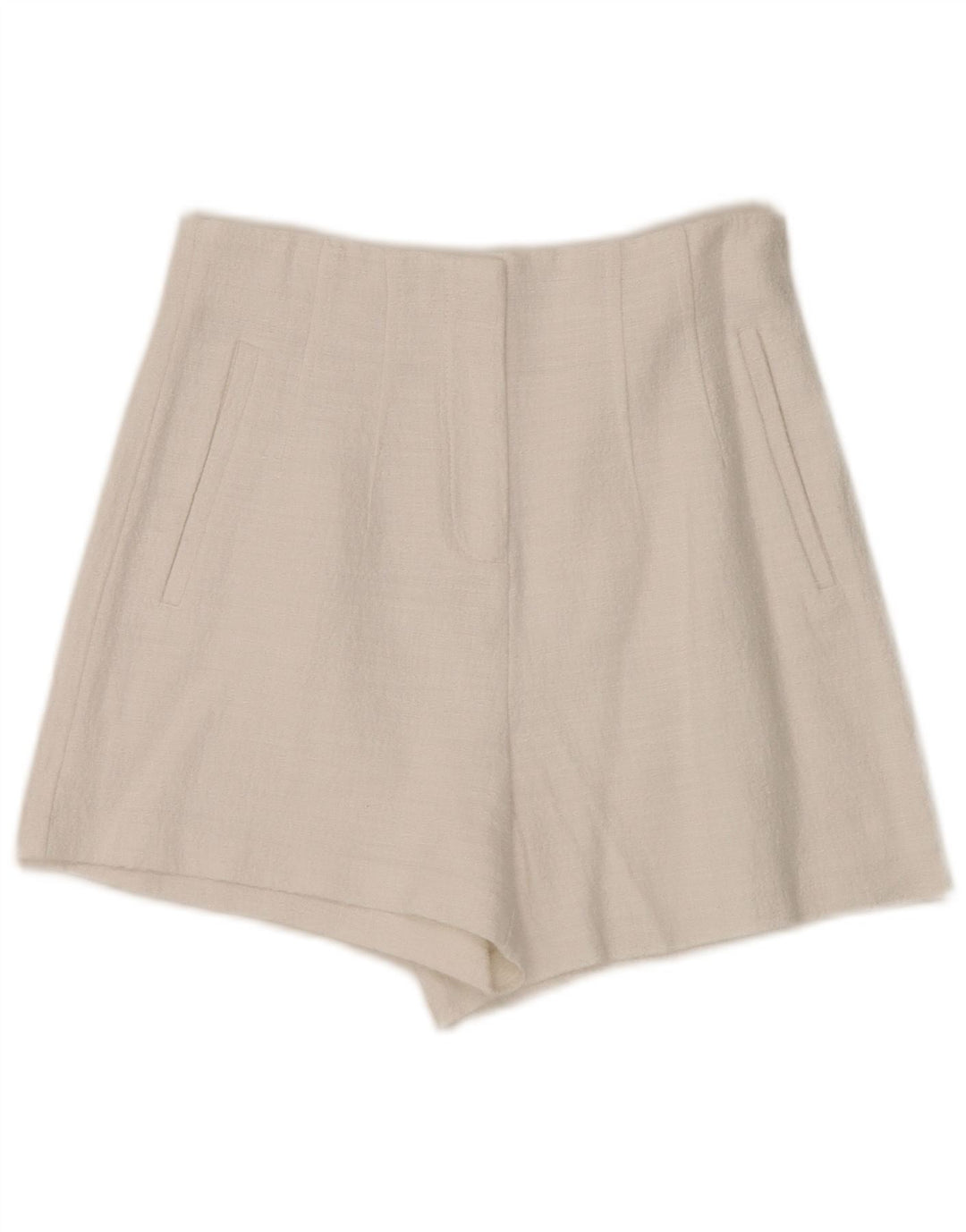 Pantaloni caldi a vita alta da donna Zara piccoli W26 bianchi