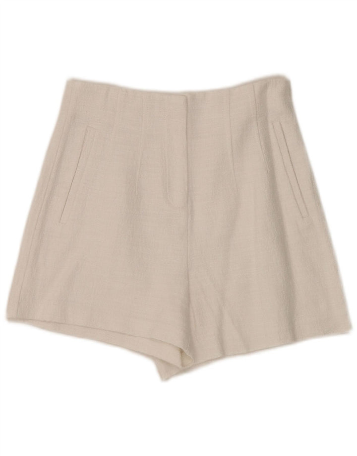 Pantaloni caldi a vita alta da donna Zara piccoli W26 bianchi