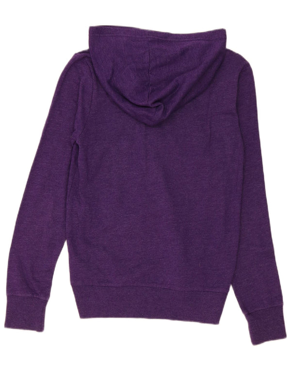 Felpa con cappuccio e zip grafica Hurley da donna UK 14 Grande cotone screziato viola