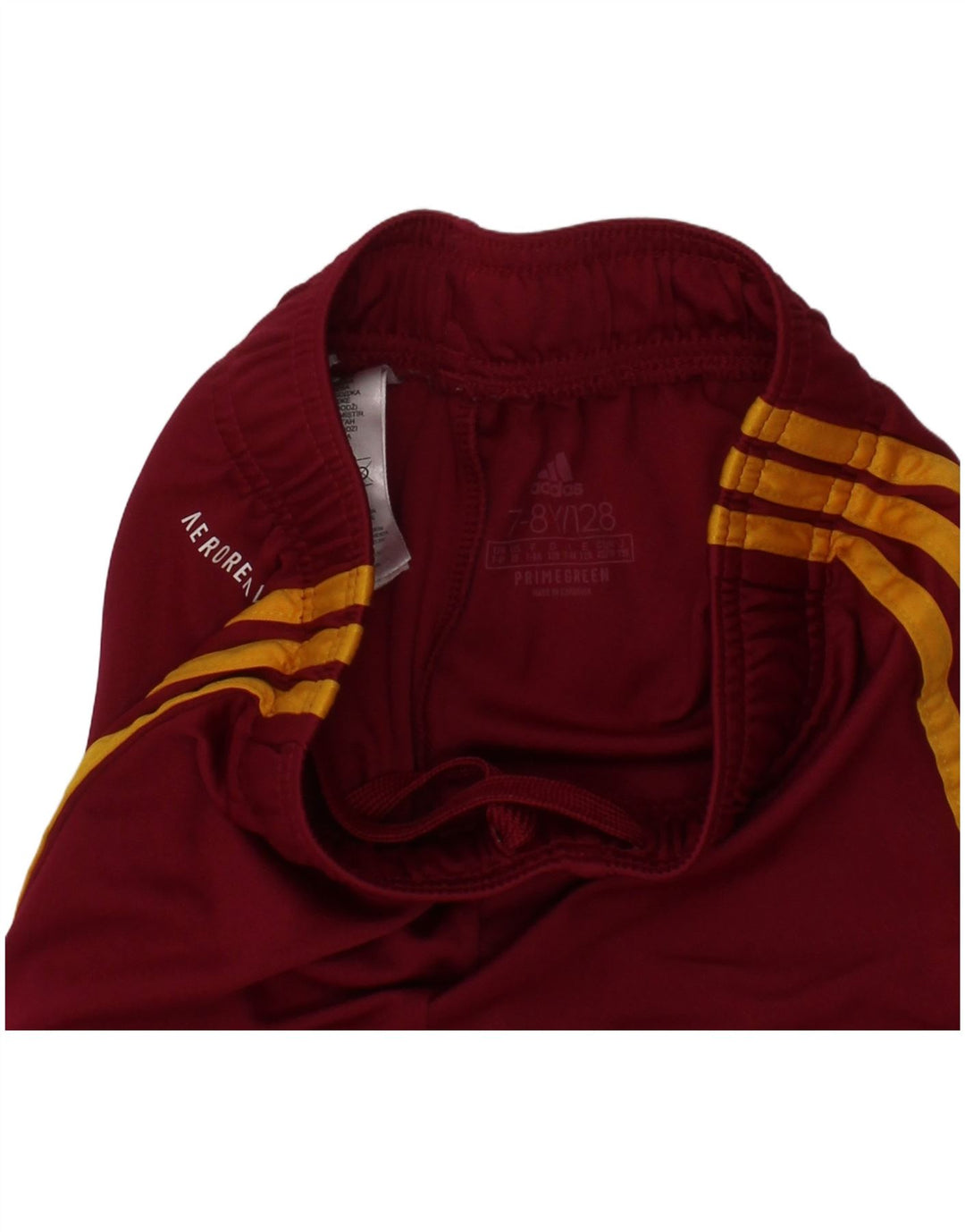 Pantaloncini sportivi ADIDAS Aeroready da bambino 7-8 anni in poliestere bordeaux