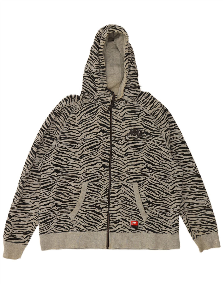 Nike Donna Oversize UK 20 2XL Cotone con stampa animalier grigia