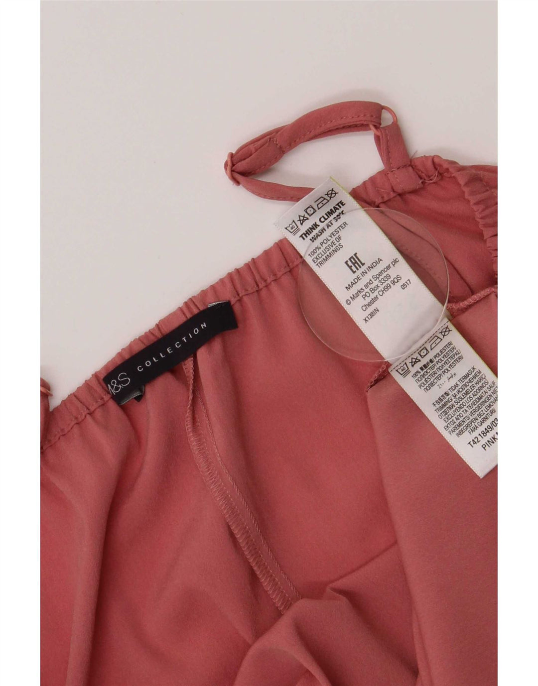 Marks & Spencer Womens Slip Dress UK 8 Small Pink Polyester