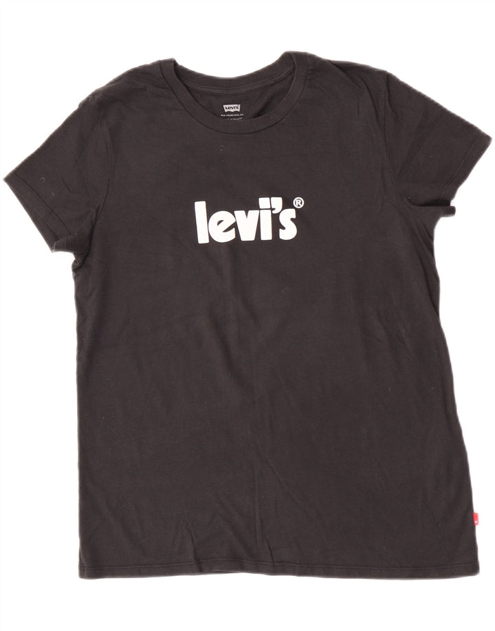 T-shirt grafica da donna Levi's Top UK 14 cotone nero medio