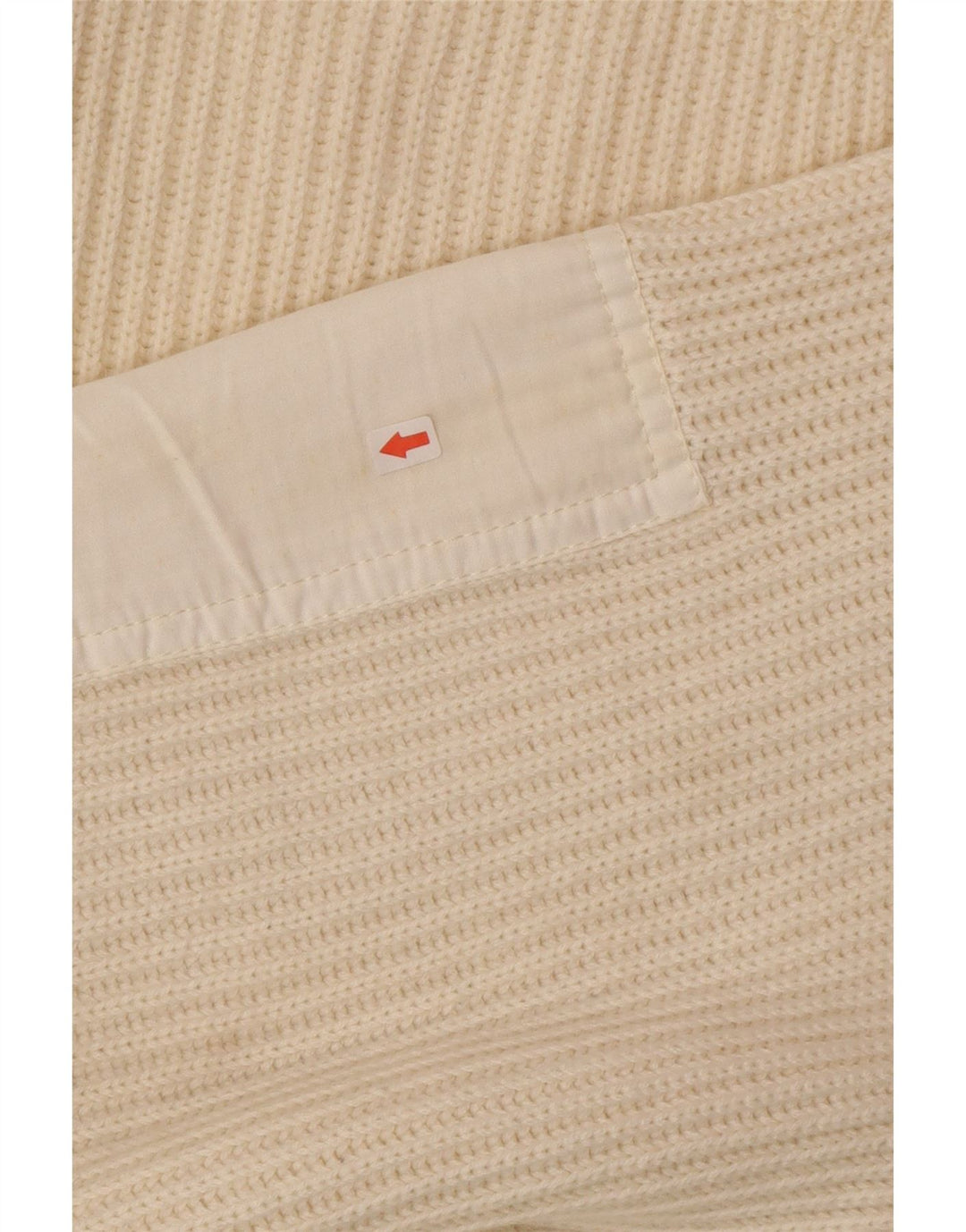 Maglione girocollo da uomo vintage in lana color block beige grande