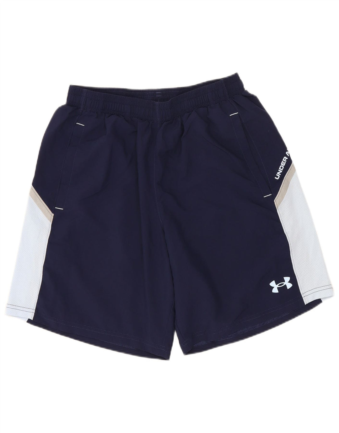Pantaloncini sportivi da uomo Under Armour piccoli in poliestere color block blu navy