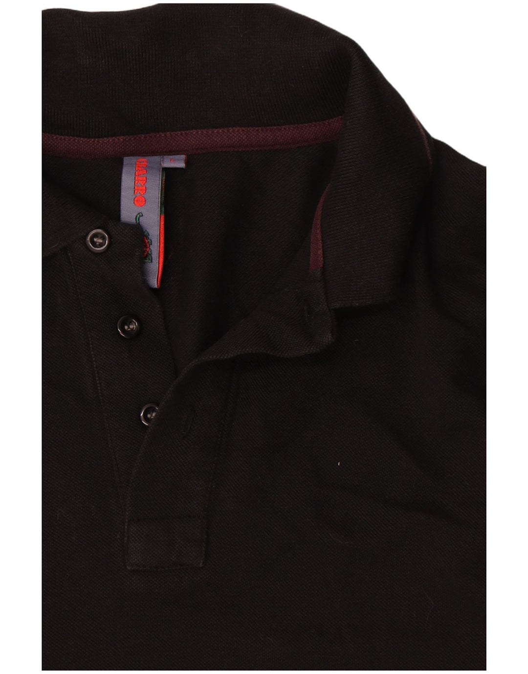 Polo da uomo a maniche lunghe Charro grande in cotone nero
