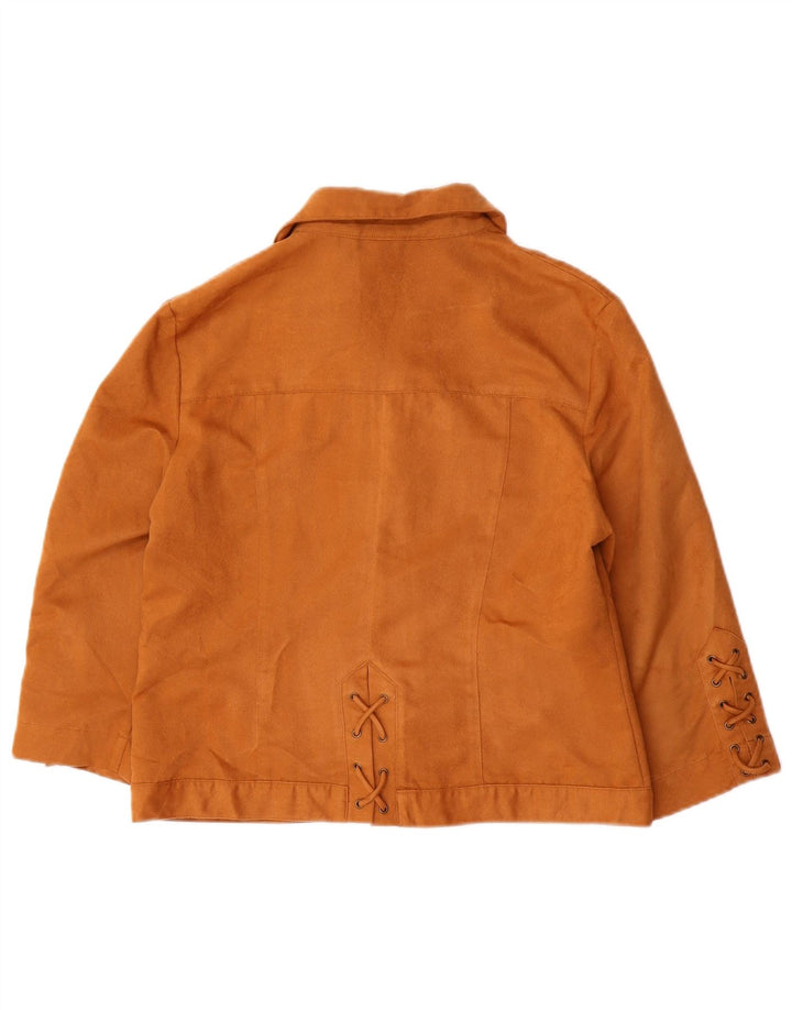 VINTAGE Womens Bomber Jacket IT 40 Small Brown Polyester