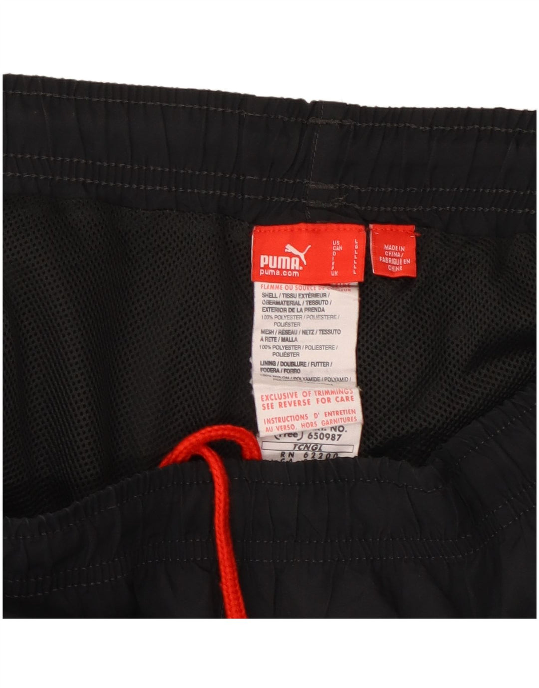 Pantaloni da tuta da uomo Puma Large neri in nylon sportivi