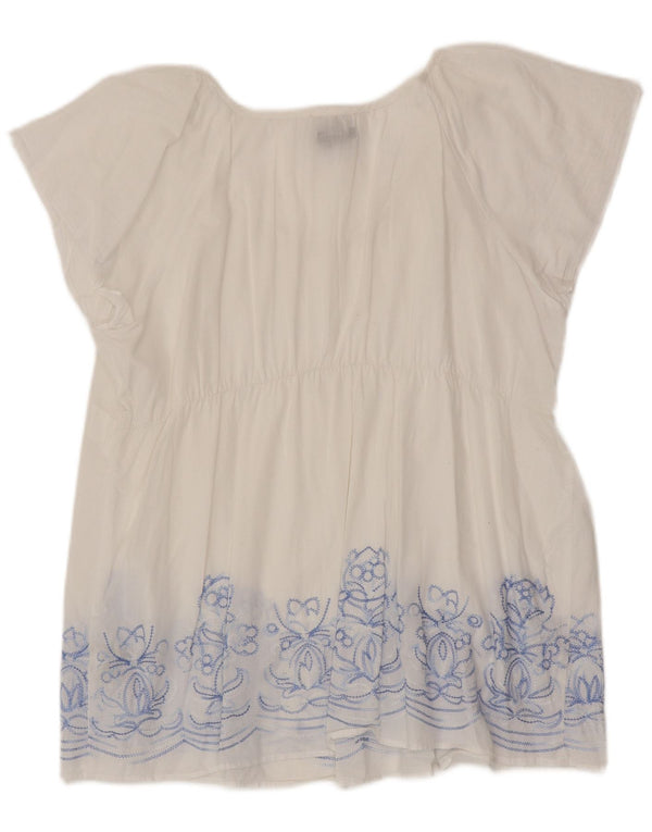 Calvin Klein Jeans Camicetta da donna Top UK 18 XL Cotone floreale bianco