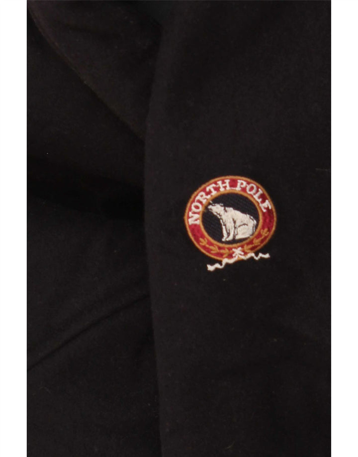 Cappotto giacca a vento reversibile da uomo North Pole UK 40 grande lana blu navy