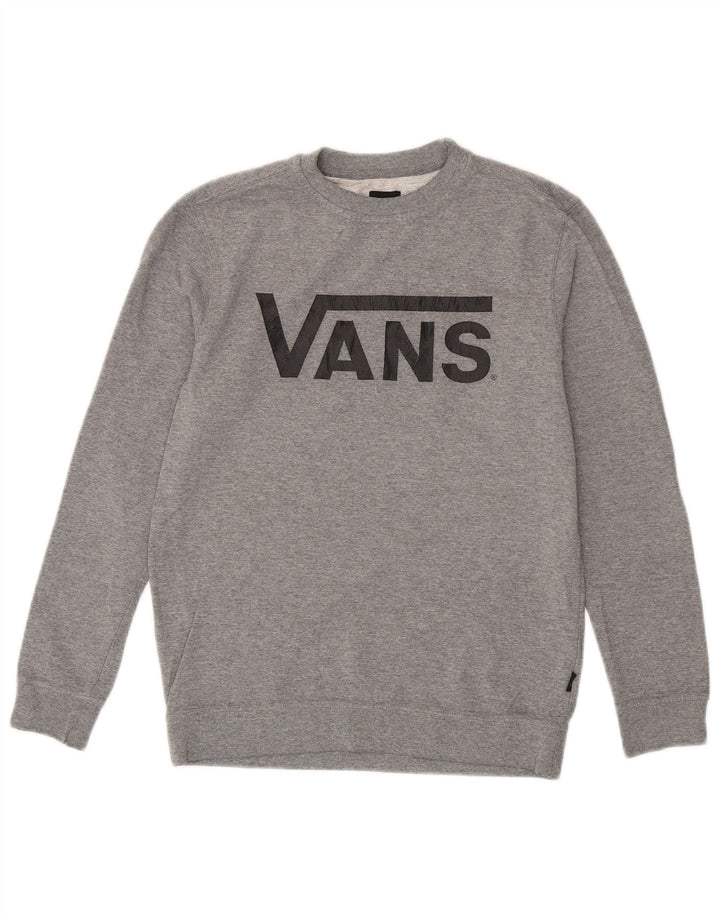 Felpa grafica da donna VANS maglione UK 14 grande grigio