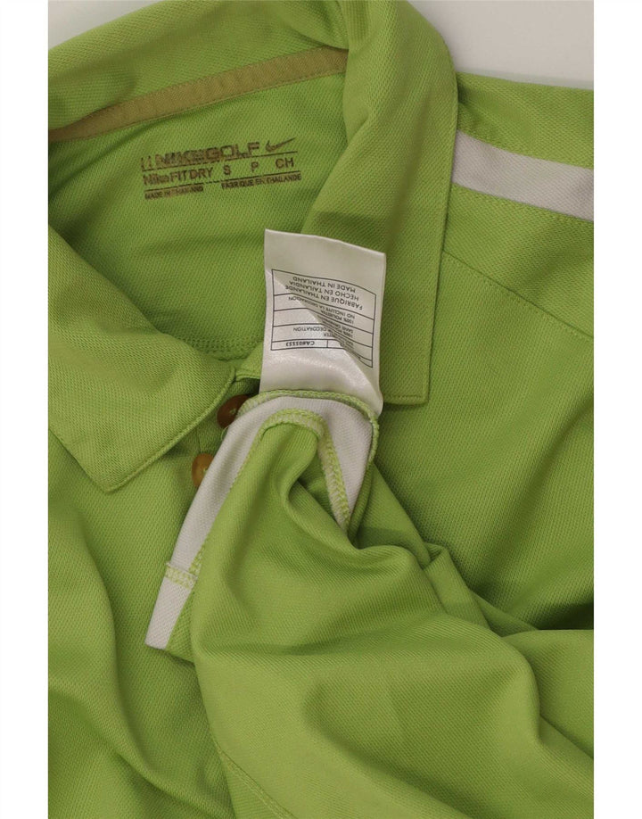 Polo Nike da uomo piccola in poliestere color block verde