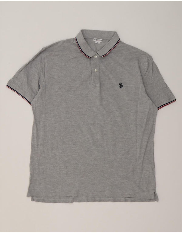 Polo Assn. degli Stati Uniti Polo da uomo 4XL cotone mélange grigio