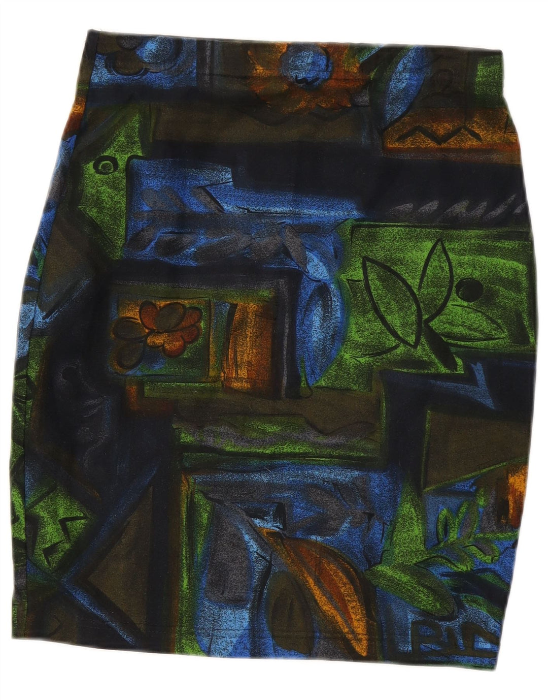 Gonna a tubino vintage da donna W28 in poliestere floreale multicolore medio