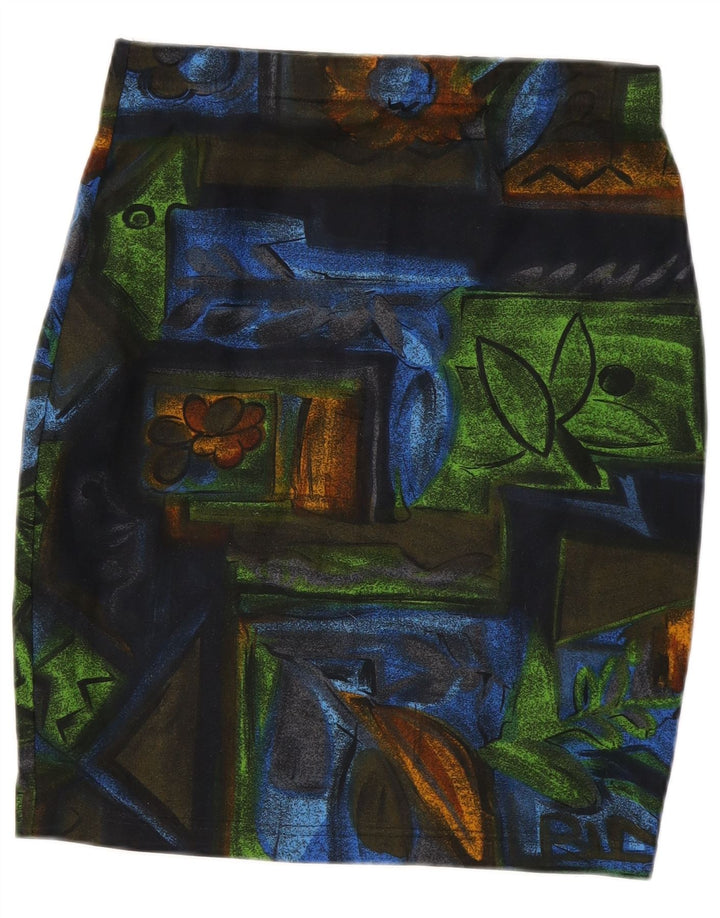 Gonna a tubino vintage da donna W28 in poliestere floreale multicolore medio