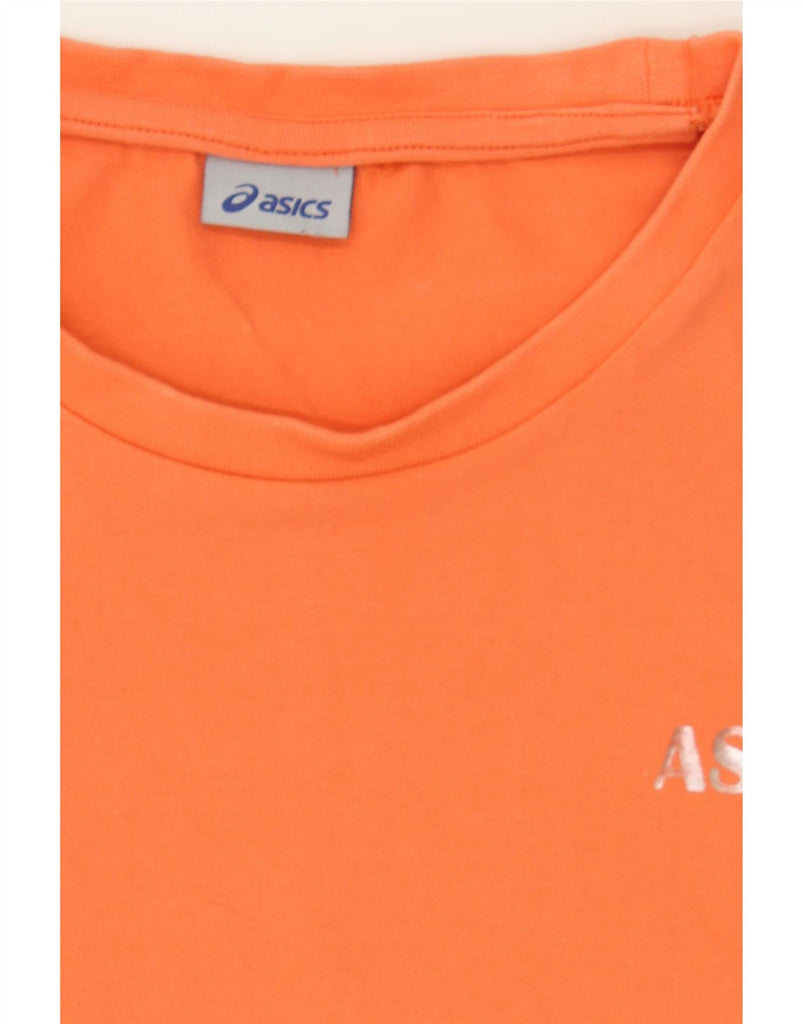 ASICS Womens Crop T-Shirt Top UK 12 Medium Orange Cotton Vintage Asics and Second-Hand Asics from Messina Hembry 