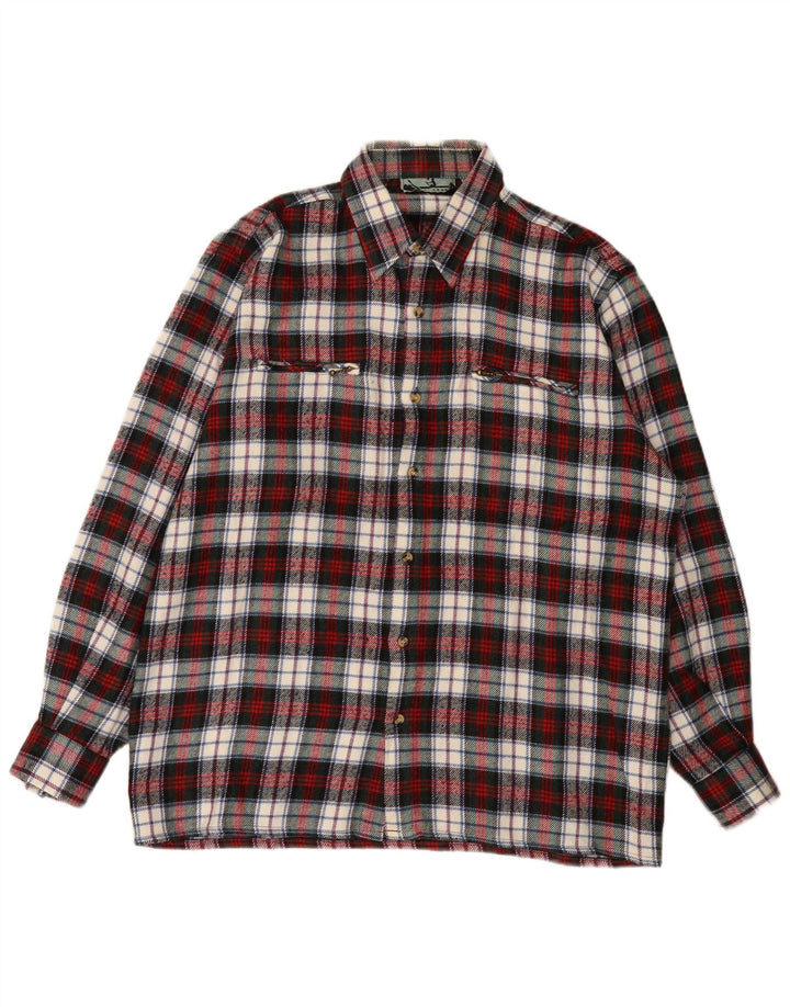 Camicia da uomo in flanella Follie, lana a quadri rossi grandi