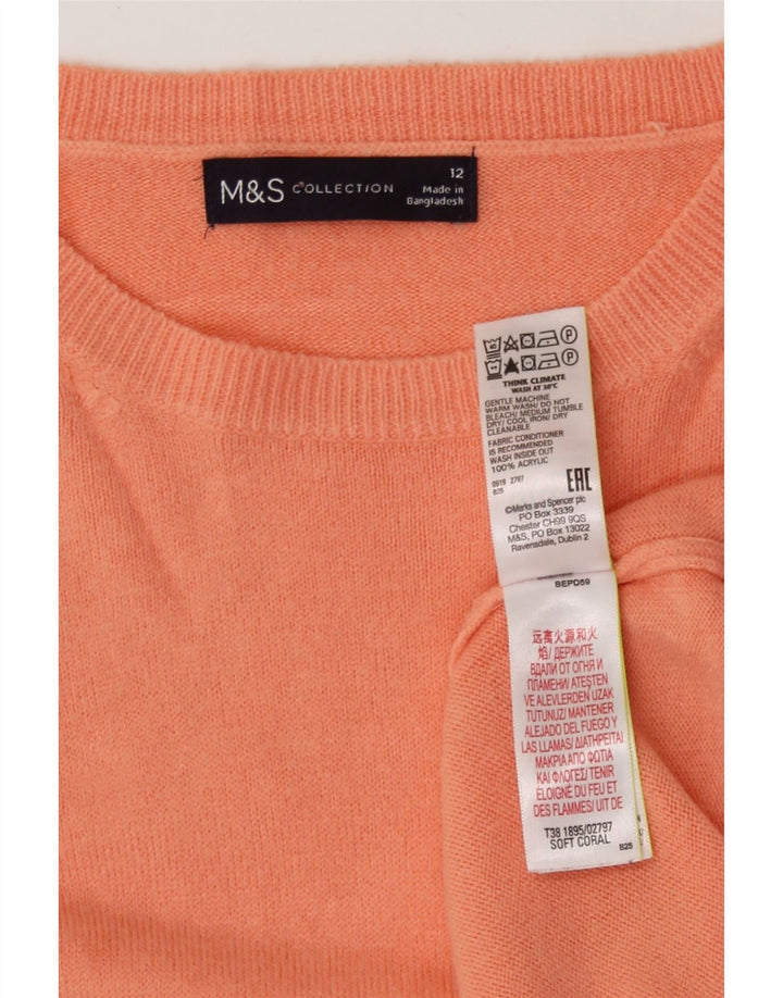 Maglione maglione girocollo da donna Marks & Spencer UK 12 Acrilico rosa medio