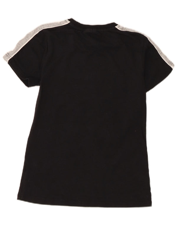 T-shirt grafica da donna Fila Top UK 10 Small in cotone color block nero