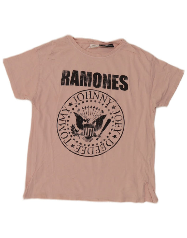 T-shirt grafica Zara per ragazze Ramone 13-14 anni in cotone rosa