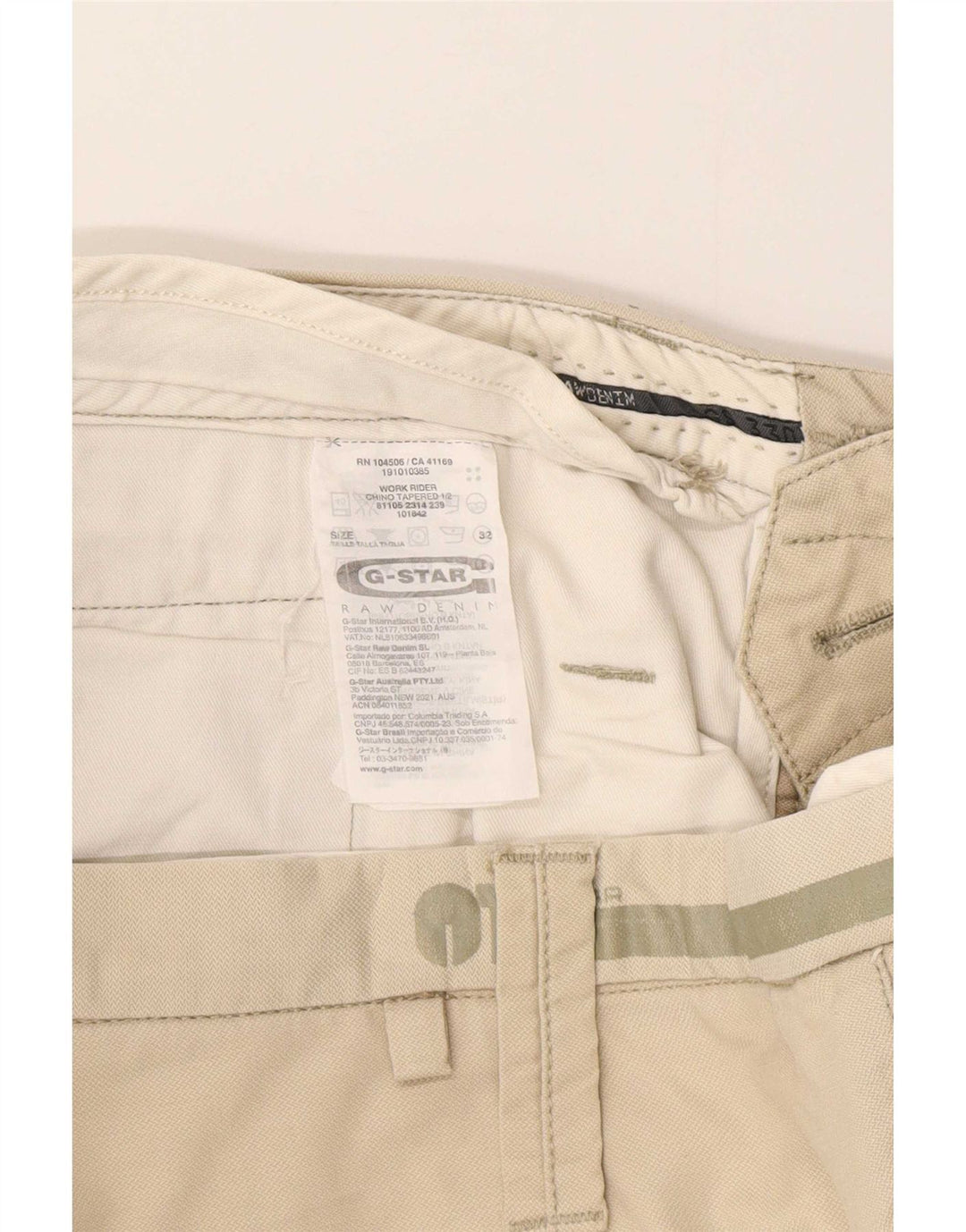 Pantaloncini cargo affusolati da uomo G-Star medi W32 in cotone beige