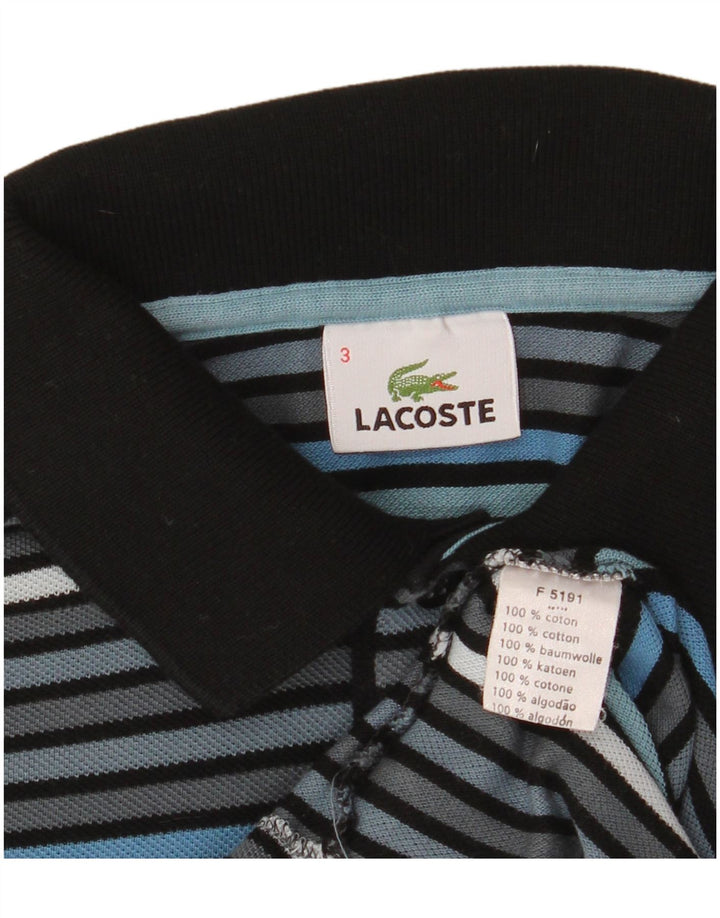 Polo da uomo Lacoste taglia 3 piccola in cotone a righe grigie