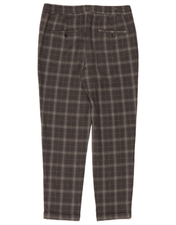 Pantaloni chino affusolati da uomo Zara medi W31 L30 a quadri grigi