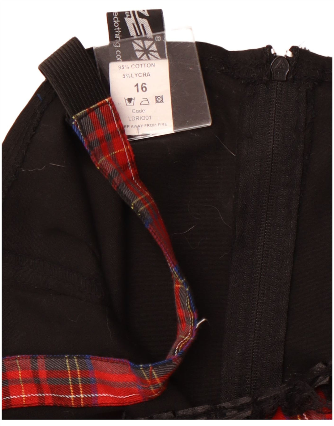 Abito a trapezio senza maniche da donna VINTAGE UK 16 grande cotone a quadri rossi