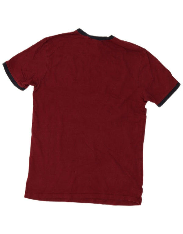 T-shirt da uomo Ellesse Top piccola in cotone a righe bordeaux