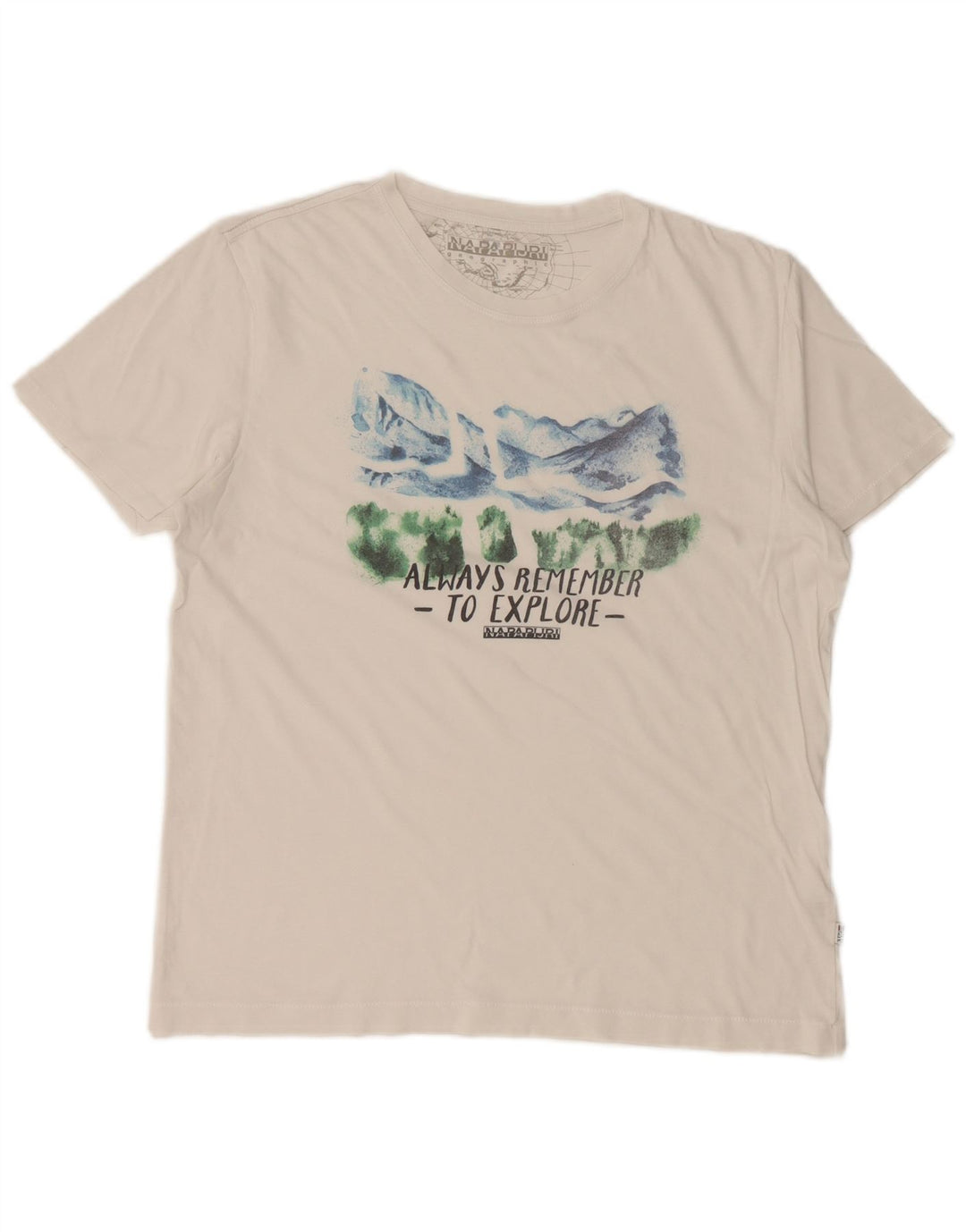 T-shirt grafica geografica da donna NAPAPIJRI Top UK 14 Medium White