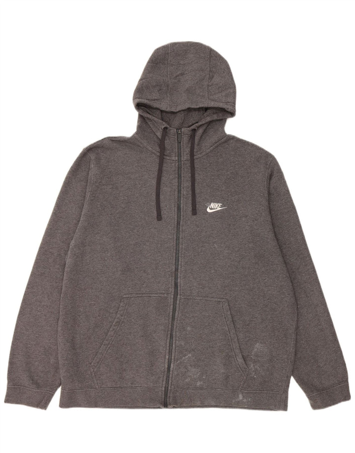 Felpa con cappuccio e zip Nike da uomo 2XL in cotone grigio
