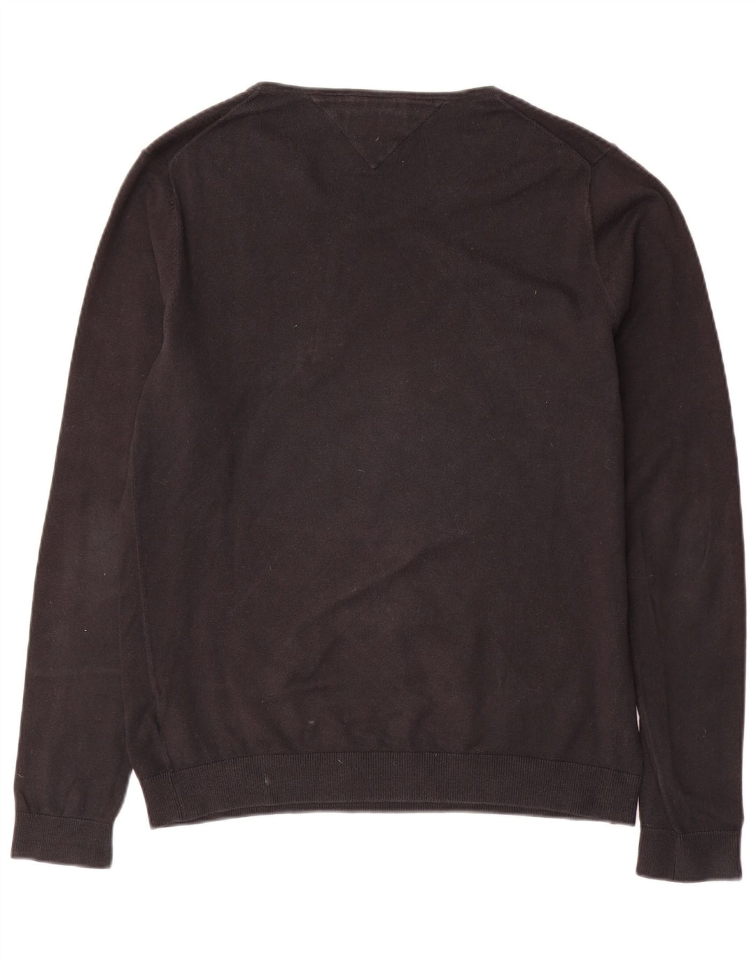 Maglione maglione con scollo a V da uomo Tommy Hilfiger grande cotone nero