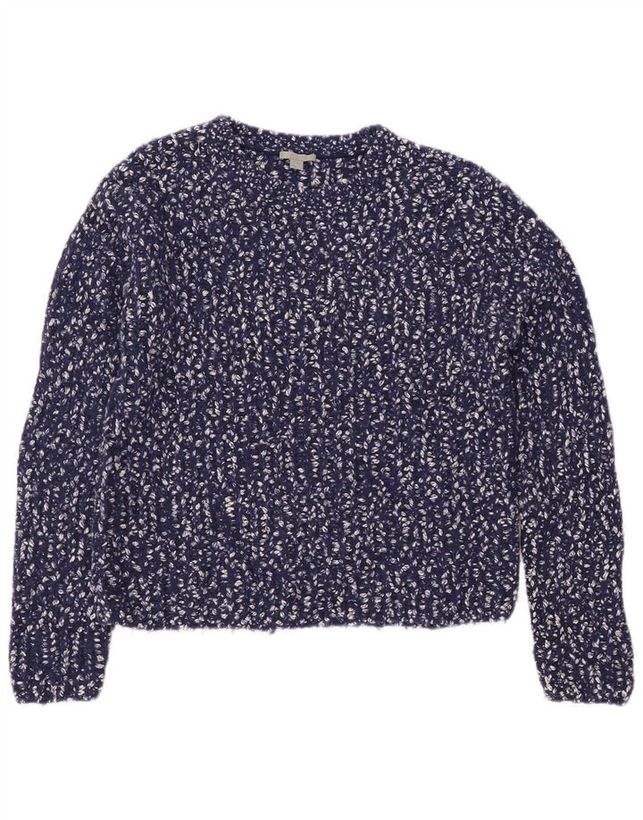 Maglione maglione girocollo oversize da donna Cos UK 10 piccolo blu navy screziato